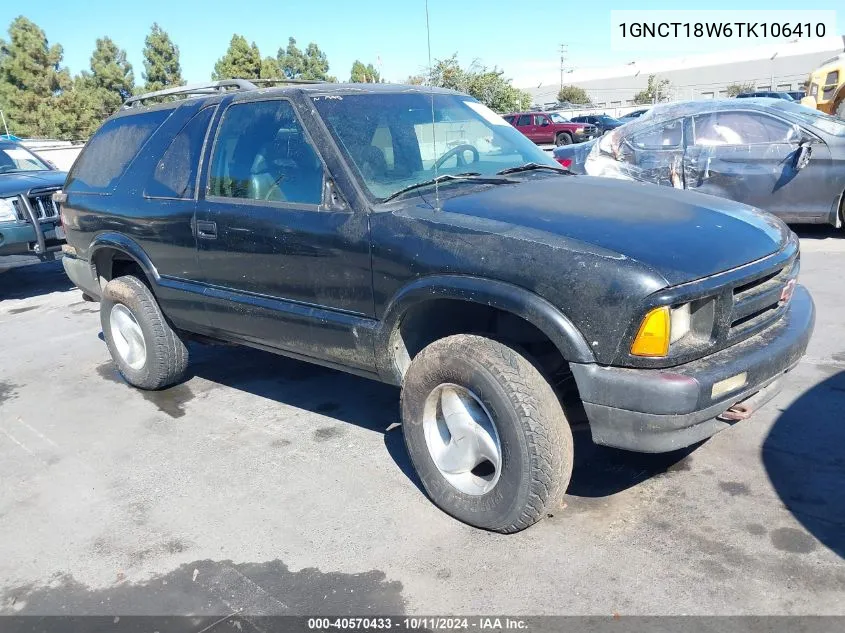 1996 Chevrolet Blazer VIN: 1GNCT18W6TK106410 Lot: 40570433