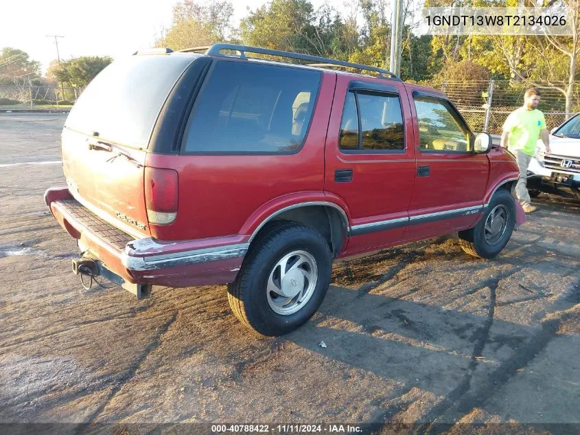 1996 Chevrolet Blazer VIN: 1GNDT13W8T2134026 Lot: 40788422