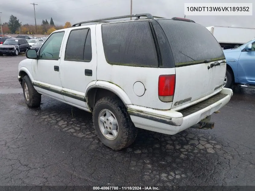 1997 Chevrolet Blazer Ls VIN: 1GNDT13W6VK189352 Lot: 40867780