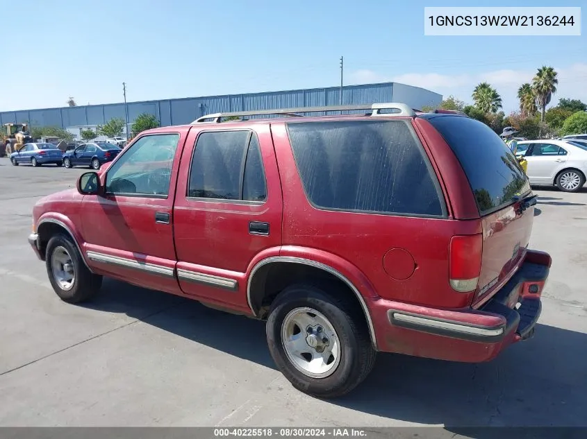 1GNCS13W2W2136244 1998 Chevrolet Blazer Lt