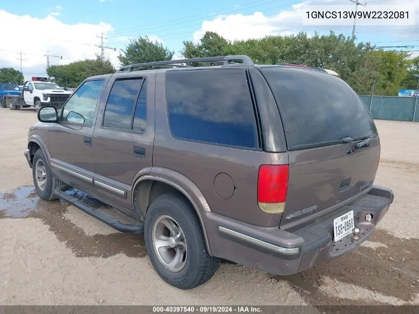 1998 Chevrolet Blazer Ls VIN: 1GNCS13W9W2232081 Lot: 40397540