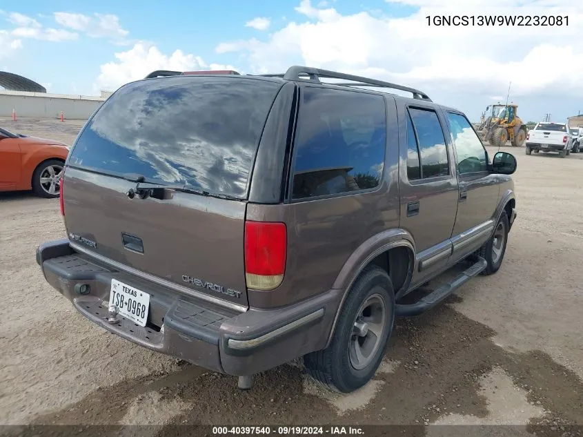 1998 Chevrolet Blazer Ls VIN: 1GNCS13W9W2232081 Lot: 40397540