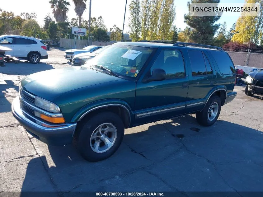 1998 Chevrolet Blazer Ls VIN: 1GNCS13W4W2254344 Lot: 40708593