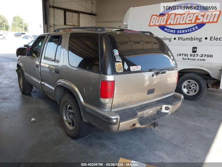 1999 Chevrolet Blazer Lt VIN: 1GNDT13W6X2168696 Lot: 40208789