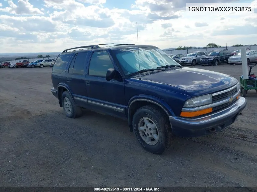 1999 Chevrolet Blazer Ls VIN: 1GNDT13WXX2193875 Lot: 40292619