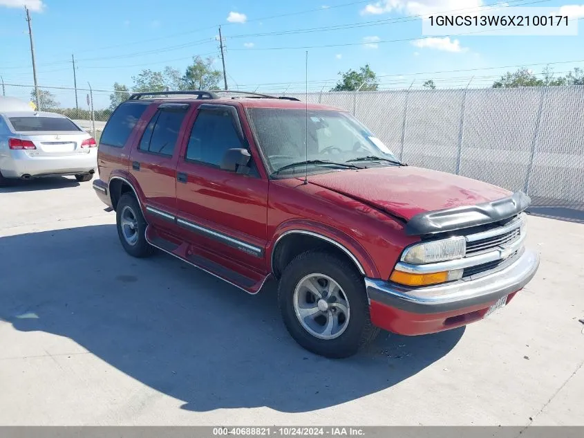 1999 Chevrolet Blazer Ls VIN: 1GNCS13W6X2100171 Lot: 40688821