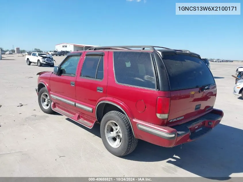 1999 Chevrolet Blazer Ls VIN: 1GNCS13W6X2100171 Lot: 40688821