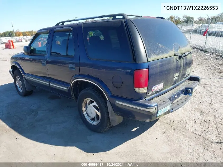 1999 Chevrolet Blazer Lt VIN: 1GNDT13W1X2226553 Lot: 40699467