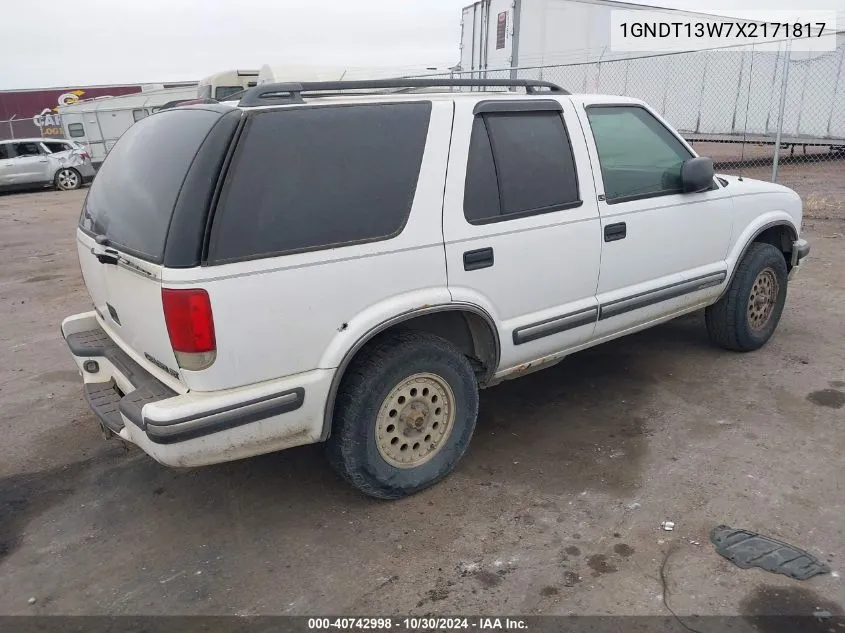 1999 Chevrolet Blazer Ls VIN: 1GNDT13W7X2171817 Lot: 40742998