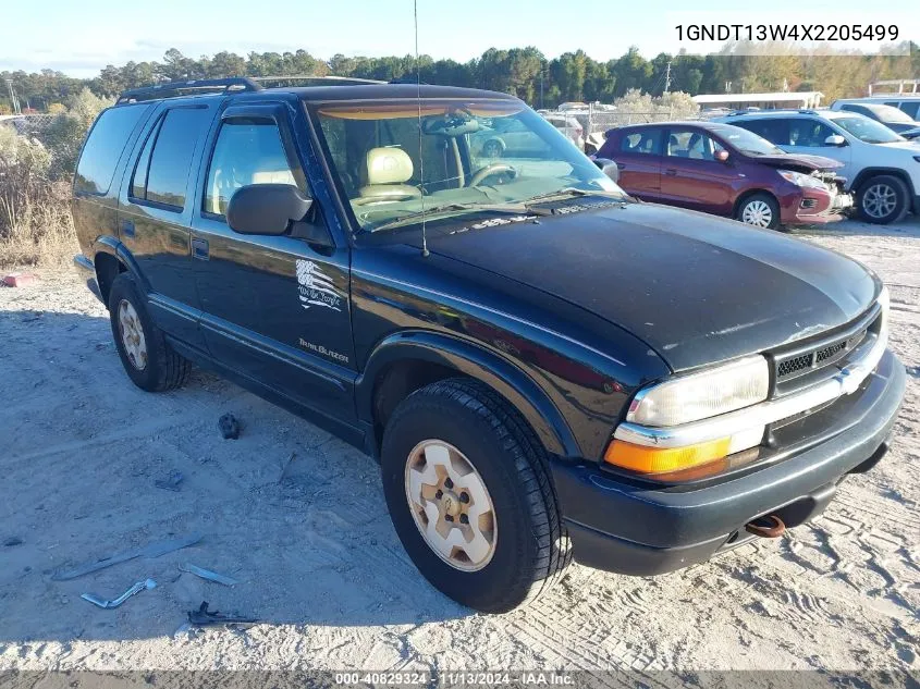 1999 Chevrolet Blazer Trailblazer VIN: 1GNDT13W4X2205499 Lot: 40829324