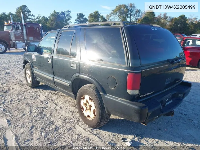 1999 Chevrolet Blazer Trailblazer VIN: 1GNDT13W4X2205499 Lot: 40829324