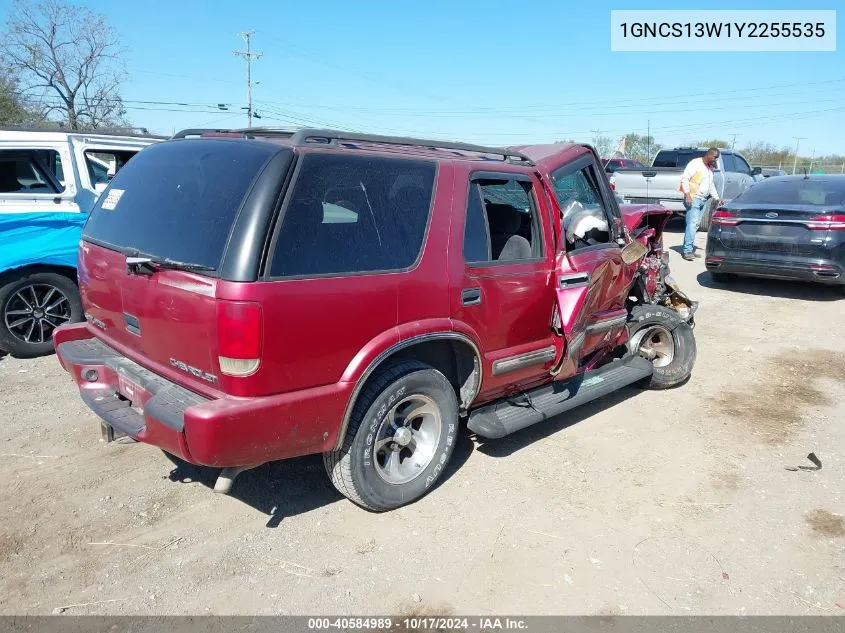 2000 Chevrolet Blazer Lt VIN: 1GNCS13W1Y2255535 Lot: 40584989