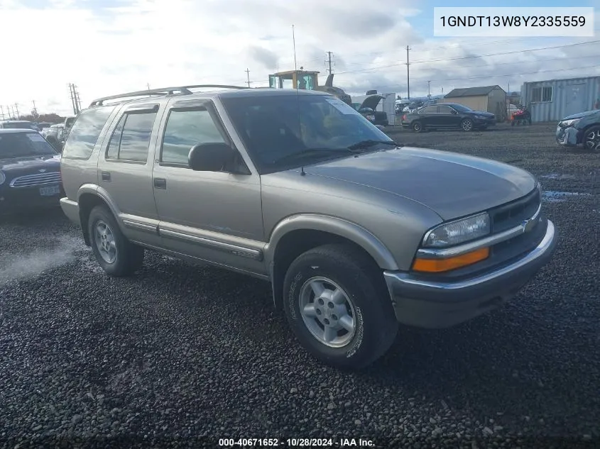 2000 Chevrolet Blazer Ls VIN: 1GNDT13W8Y2335559 Lot: 40671652