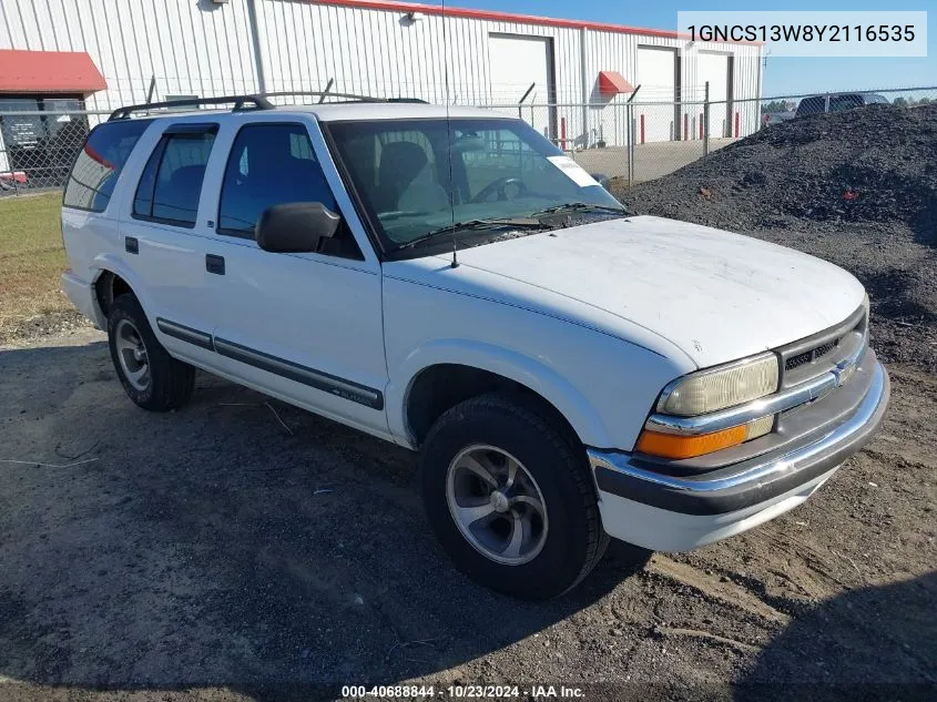 2000 Chevrolet Blazer Ls VIN: 1GNCS13W8Y2116535 Lot: 40688844