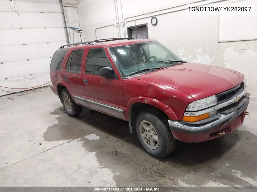 2000 Chevrolet Blazer Ls VIN: 1GNDT13W4YK282097 Lot: 40717469