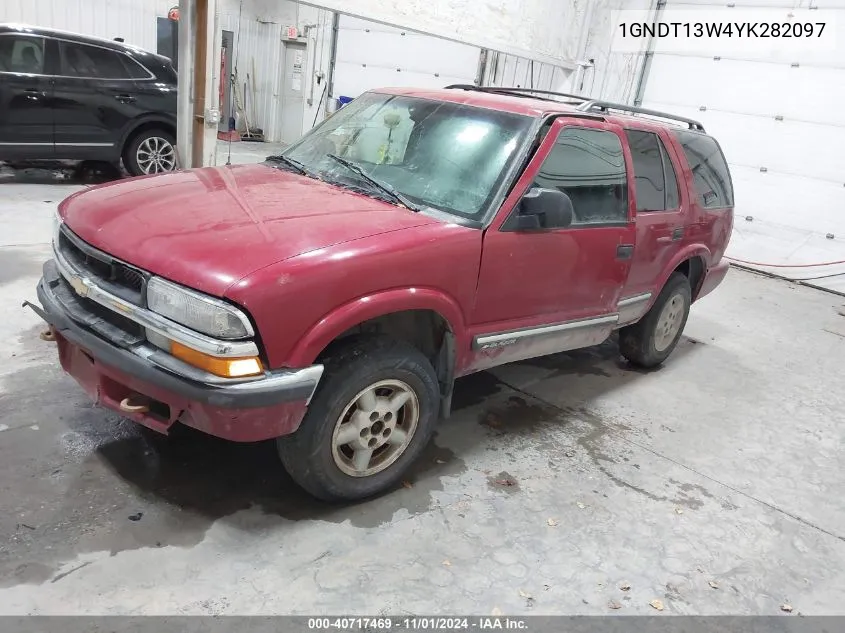 2000 Chevrolet Blazer Ls VIN: 1GNDT13W4YK282097 Lot: 40717469