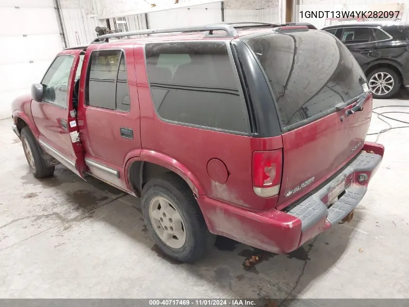 2000 Chevrolet Blazer Ls VIN: 1GNDT13W4YK282097 Lot: 40717469