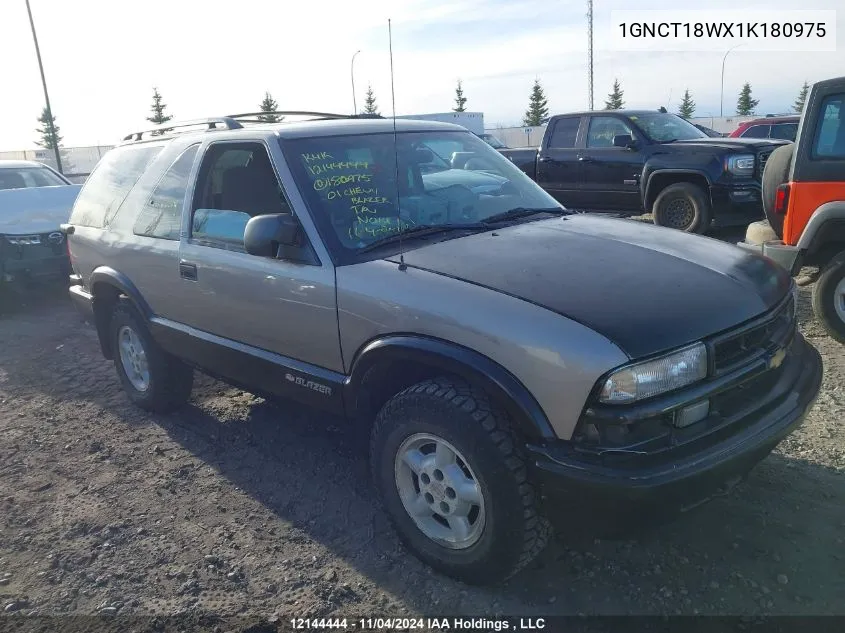 2001 Chevrolet Blazer VIN: 1GNCT18WX1K180975 Lot: 12144444