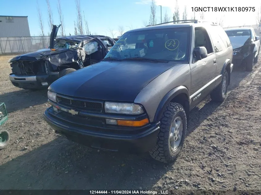 2001 Chevrolet Blazer VIN: 1GNCT18WX1K180975 Lot: 12144444