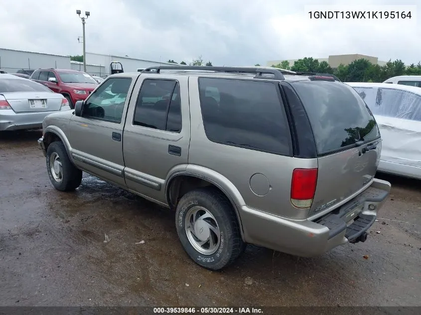 2001 Chevrolet Blazer Lt VIN: 1GNDT13WX1K195164 Lot: 39539846