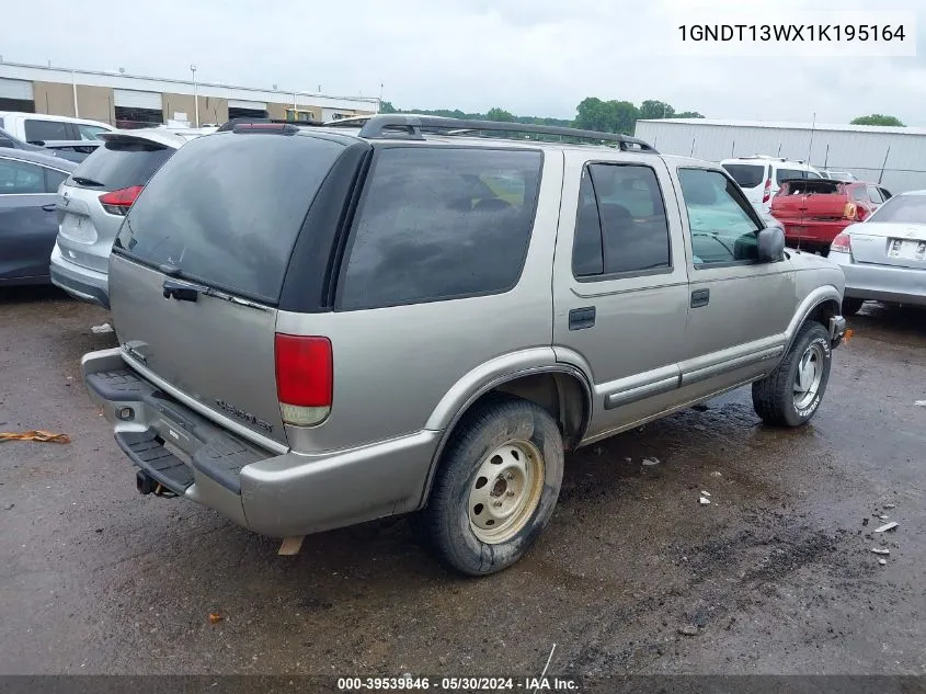 2001 Chevrolet Blazer Lt VIN: 1GNDT13WX1K195164 Lot: 39539846