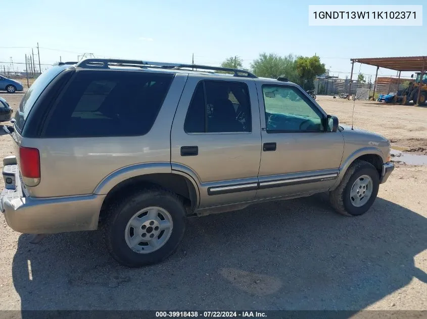 2001 Chevrolet Blazer Ls VIN: 1GNDT13W11K102371 Lot: 39918438