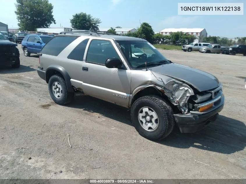 2001 Chevrolet Blazer Ls VIN: 1GNCT18W11K122138 Lot: 40038979