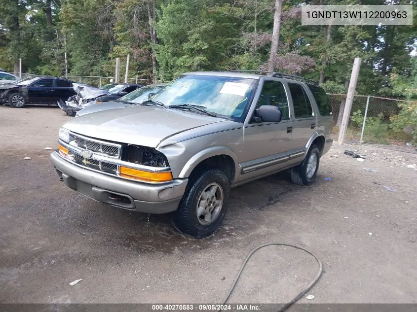 2001 Chevrolet Blazer Ls VIN: 1GNDT13W112200963 Lot: 40270583