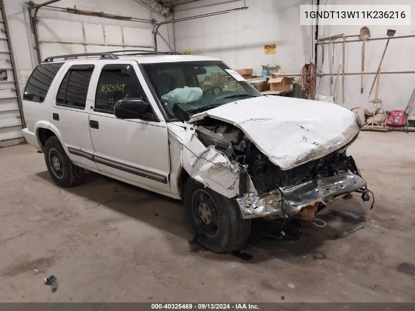 1GNDT13W11K236216 2001 Chevrolet Blazer