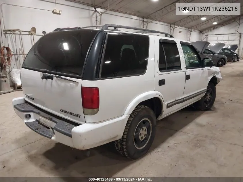 1GNDT13W11K236216 2001 Chevrolet Blazer