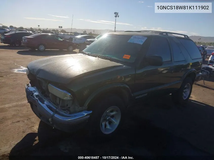 2001 Chevrolet Blazer Ls VIN: 1GNCS18W81K111902 Lot: 40618457