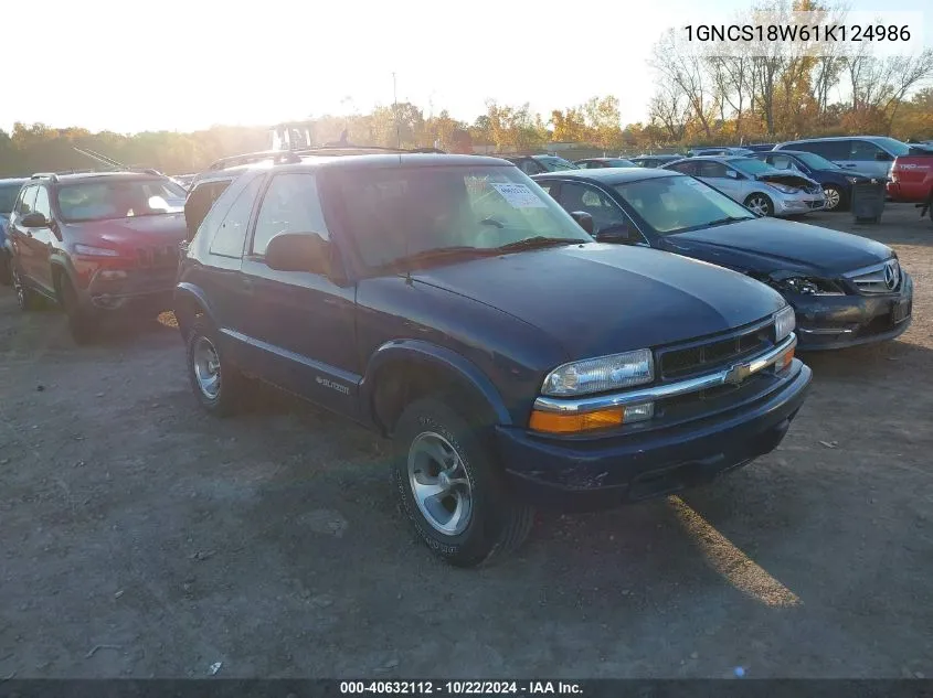 2001 Chevrolet Blazer Ls VIN: 1GNCS18W61K124986 Lot: 40632112