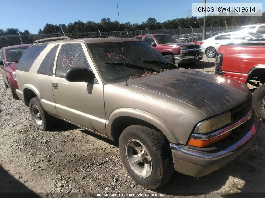 2001 Chevrolet Blazer Ls VIN: 1GNCS18W41K196141 Lot: 40649219