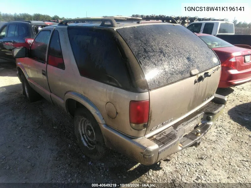 2001 Chevrolet Blazer Ls VIN: 1GNCS18W41K196141 Lot: 40649219