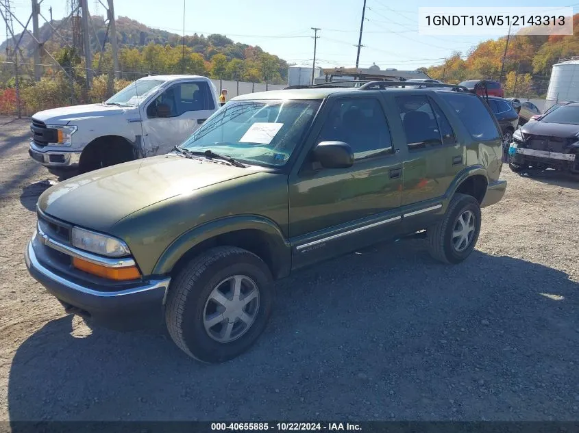 2001 Chevrolet Blazer Ls VIN: 1GNDT13W512143313 Lot: 40655885