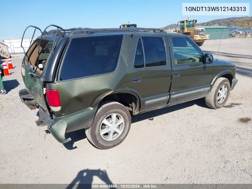 2001 Chevrolet Blazer Ls VIN: 1GNDT13W512143313 Lot: 40655885