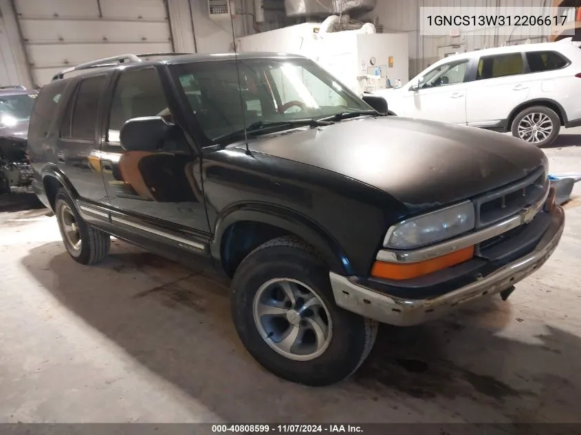 2001 Chevrolet Blazer Ls VIN: 1GNCS13W312206617 Lot: 40808599