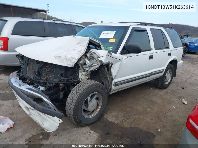 2001 Chevrolet Blazer Lt VIN: 1GNDT13W51K263614 Lot: 40863484