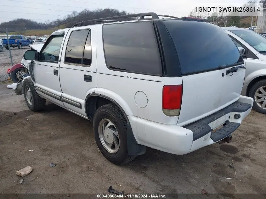 2001 Chevrolet Blazer Lt VIN: 1GNDT13W51K263614 Lot: 40863484