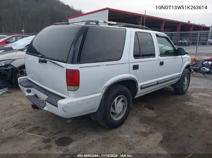 2001 Chevrolet Blazer Lt VIN: 1GNDT13W51K263614 Lot: 40863484