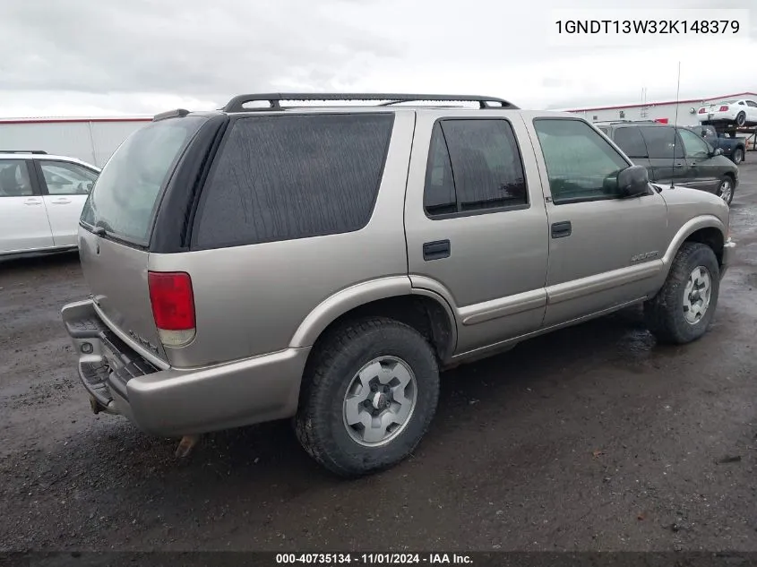 2002 Chevrolet Blazer Ls VIN: 1GNDT13W32K148379 Lot: 40735134