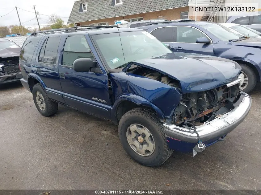 2002 Chevrolet Blazer Ls VIN: 1GNDT13W12K133122 Lot: 40781115