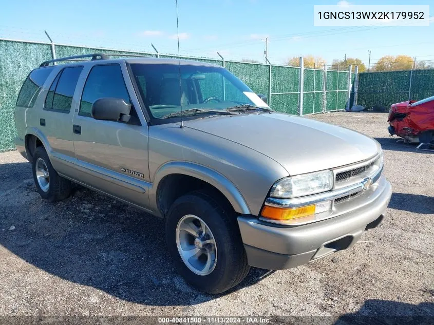 2002 Chevrolet Blazer Ls VIN: 1GNCS13WX2K179952 Lot: 40841500