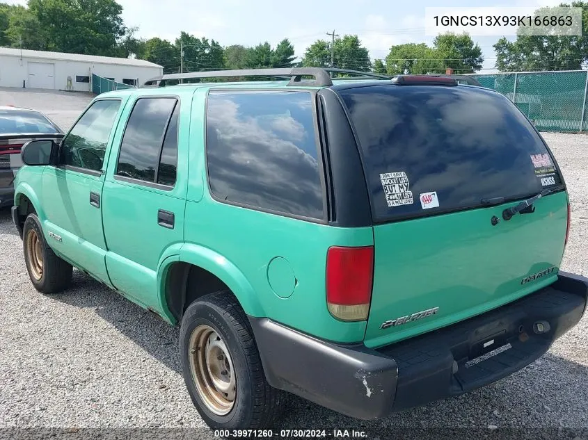 2003 Chevrolet Blazer Ls VIN: 1GNCS13X93K166863 Lot: 40812440