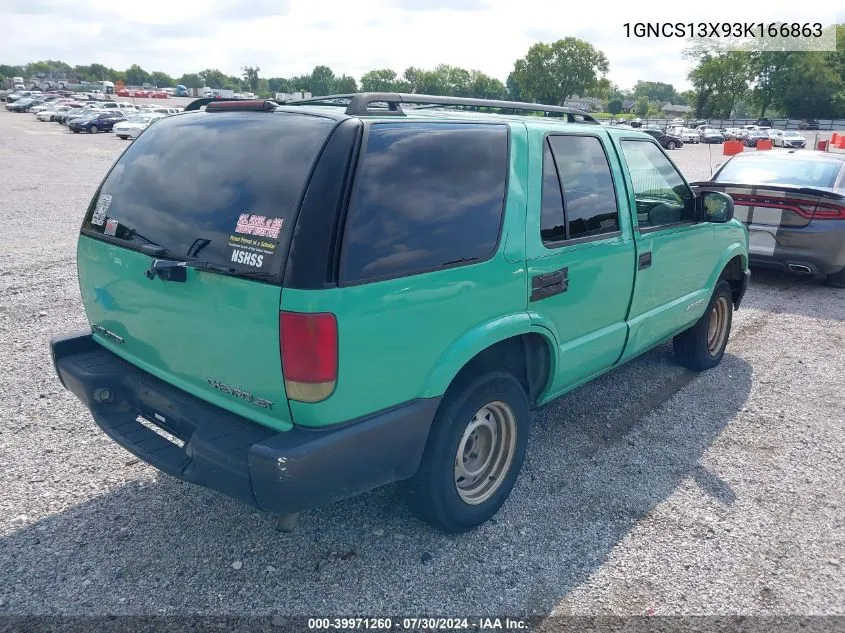 2003 Chevrolet Blazer Ls VIN: 1GNCS13X93K166863 Lot: 40812440