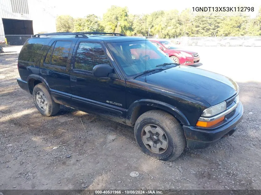 2003 Chevrolet Blazer Ls VIN: 1GNDT13X53K112798 Lot: 40531966