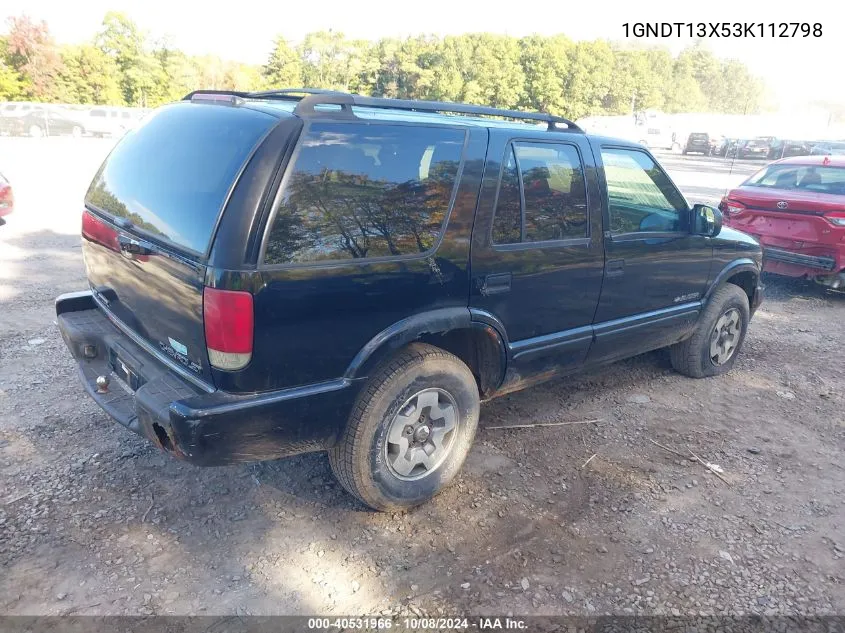 1GNDT13X53K112798 2003 Chevrolet Blazer Ls