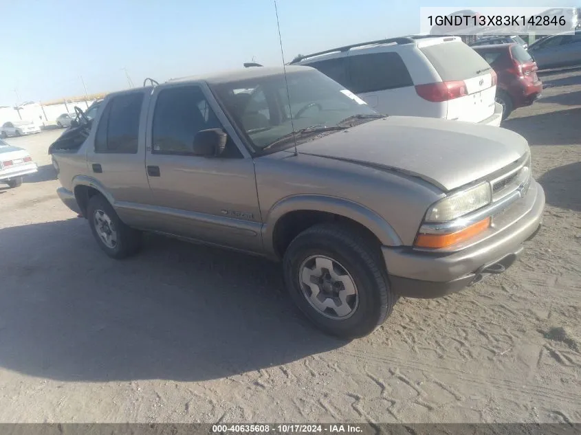 2003 Chevrolet Blazer Ls VIN: 1GNDT13X83K142846 Lot: 40635608