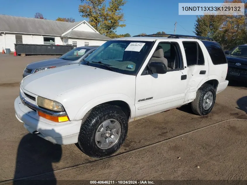 2003 Chevrolet Blazer VIN: 1GNDT13X33K129132 Lot: 40646211