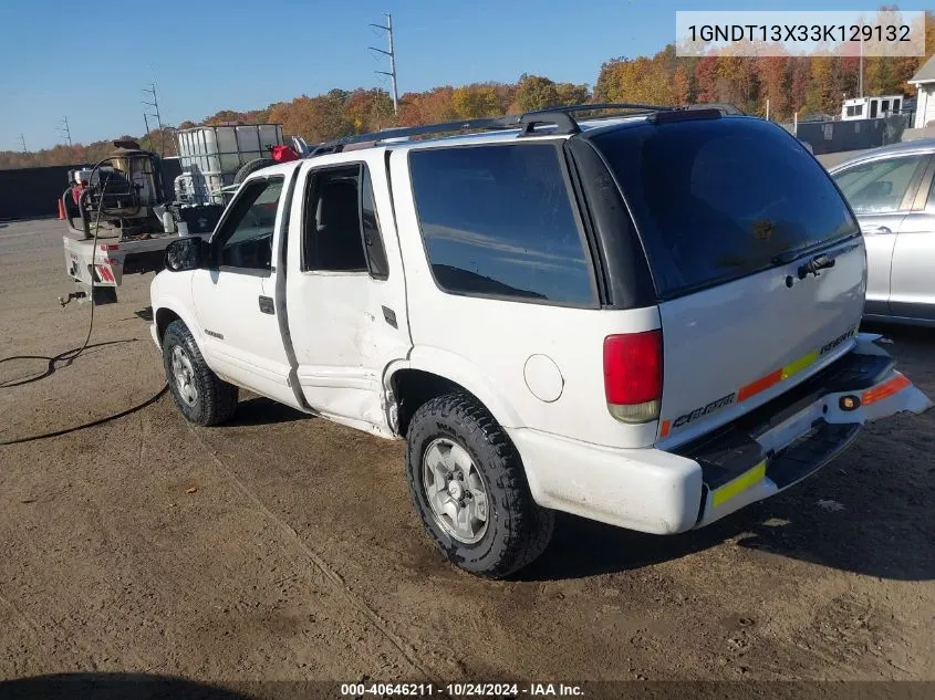 2003 Chevrolet Blazer VIN: 1GNDT13X33K129132 Lot: 40646211